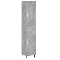 vidaXL Buffet haut Gris béton 34,5x34x180 cm Bois d'ingénierie