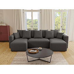 Best Mobilier Katharina - canapé panoramique en U - 7 places - convertible avec coffre - en tissu texturé