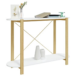 Avis vidaXL Table console Blanc 110x38x75 cm Bois d'ingénierie