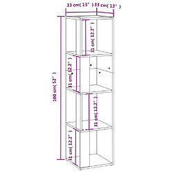 vidaXL Armoire d'angle Sonoma gris 33x33x132 cm Bois d'ingénierie pas cher