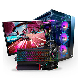 Aures Pack Pc Gamer Expert A77X RTS47 Ryzen7 7700X - DDR5 32GB - SSD 1TB - RTX 4070 SUPER - Wifi - Monitor 27" QHD - Pack Combo 4 in 1 Premium - Windows 11 Pro