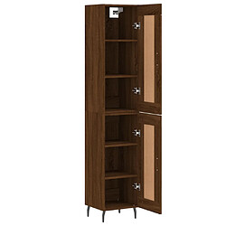 Avis vidaXL Buffet haut Chêne marron 34,5x34x180 cm Bois d'ingénierie