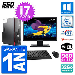 PC Fujitsu D556 DT Ecran 22" Intel i7-6700 RAM 32Go SSD 960Go Windows 10 Wifi · Occasion 