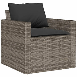 Avis vidaXL Salon de jardin 4 pcs avec coussins gris résine tressée