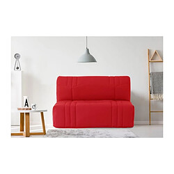 Banquette 2 places BZ DREAM - Tissu 100% Coton rouge - Couchage 140x190 cm - L145 x P100 x H90 cm