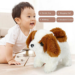 Universal Jouets électriques Simulation douce Chien en peluche Marche en peluche Chien aboyant Lumière Simulation drôle Mouvement Peluche poupée jouet (C) 