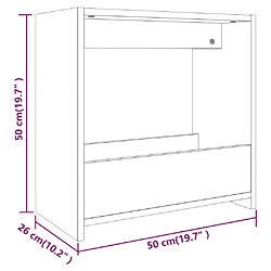 vidaXL Table d'appoint Chêne fumé 50x26x50 cm Bois d'ingénierie pas cher