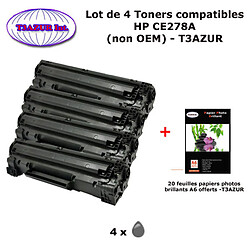 4 Toners génériques HP 78A, CE278A pour HP LaserJet P1566 P1606 P1606dn+ 20f papiers photos A6 -T3AZUR