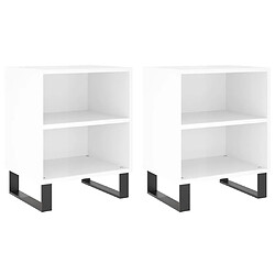 vidaXL Tables de chevet 2pcs blanc brillant 40x30x50cm bois ingénierie