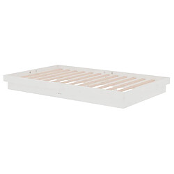 Avis vidaXL Cadre de lit Blanc Bois massif 120x200 cm