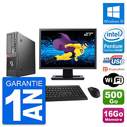 PC Fujitsu E720 DT Ecran 27" Intel G3220 RAM 16Go Disque 500Go Windows 10 Wifi · Occasion 