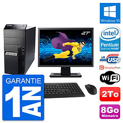 PC Tour Lenovo M91p Ecran 27" Intel G630 RAM 8Go Disque 2To Windows 10 Wifi - Occasion