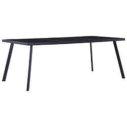 vidaXL Table à manger Noir 200x100x75 cm Verre trempé 