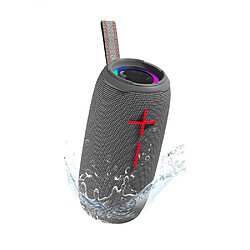 Yonis Enceinte Bluetooth Waterproof Puissante Et Portable Avec Lumière Rythmique Enceinte Bluetooth Waterproof Puissante 10W Autonomie 4-6H Lumière Rythmique IPX6 Gris YONIS