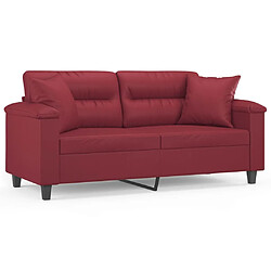 Maison Chic Canapé 2 places avec oreillers,Sofa de Salon,Canapé droit bordeaux 140 cm similicuir -GKD453595