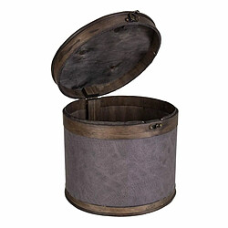 Acheter Boîte de rangement avec couvercle Alexandra House Living Marron Gris PVC Bois Métal 30 x 27 x 30 cm Ronde