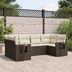 vidaXL Salon de jardin avec coussins 6 pcs marron résine tressée