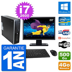 PC HP 8300 SFF Ecran 22" Intel i7-2600 RAM 4Go Disque 500Go Windows 10 Wifi · Occasion 