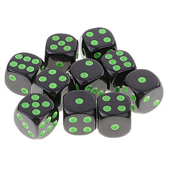 10 pièces d6 dés pour dungeons et dragons rpg jeu de plateau vert noir