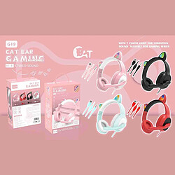 GUPBOO Casque sans fil avec microphone et oreilles de chat