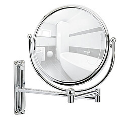 WENKO Miroir mural grossissant de salle de bain Deluxe - Diam. 19 cm - Argent Wenko - Miroir mural grossissant de salle de bain Deluxe - Diam. 19 cm - Argent - Design