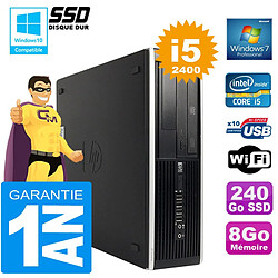 PC HP Compaq 8300 SFF Core I5-2400 Ram 8Go Disque 240 Go SSD Graveur DVD Wifi W7 · Occasion 