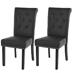 Decoshop26 Lot de 2 chaises de salle à manger design noir pieds foncés CDS04010 