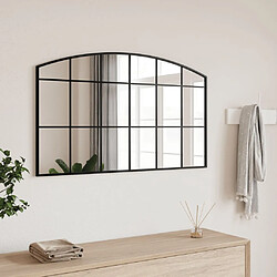 vidaXL Miroir mural noir 100x60 cm arche fer