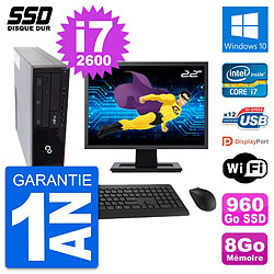 PC Fujitsu E910 DT Ecran 22" Intel i7-2600 RAM 8Go SSD 960Go Windows 10 Wifi · Occasion 