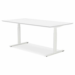 Paris Prix Bureau Électronique Ergonomique Kio 180cm Blanc pas cher