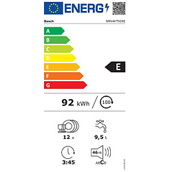 Lave-vaisselle 60cm 12 couverts 46db tout intégrable - smv4htx28e - BOSCH