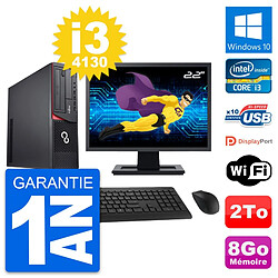 PC Fujitsu E920 DT Ecran 22" Intel i3-4130 RAM 8Go Disque 2To Windows 10 Wifi - Occasion