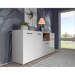 Avis Bestmobilier Leolio - buffet bas - blanc et bois - 198 cm