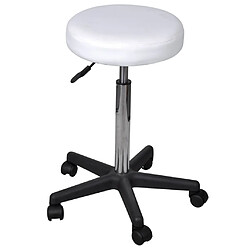 vidaXL Tabourets de bureau lot de 2 Blanc 35,5x84 cm Similicuir