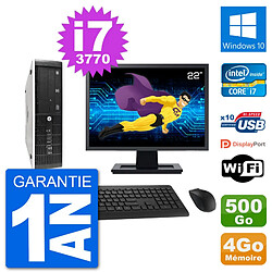 PC HP 8300 SFF Ecran 22" Intel i7-3770 RAM 4Go Disque 500Go Windows 10 Wifi - Occasion