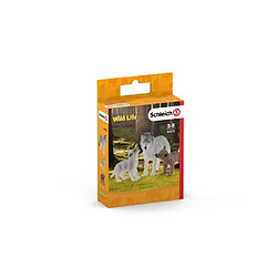 SCHLEICH Wild Life 3 pièces Mother Wolf & Wolf Pups Jouets animaux pour enfants de 3 à 8 ans pas cher