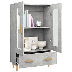 Avis vidaXL Buffet haut Gris béton 70x31x115 cm Bois d'ingénierie