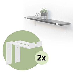 Lot de 4 Supports d'Étagère ML-Design 20x4x14,5 cm, en Métal, Blanc, Style Industriel