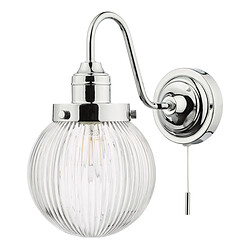 Lumière Applique Salle de Bain Chrome Poli Verre Nervuré IP44