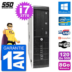 PC HP 8300 Elite SFF Intel i7-3770 RAM 8Go SSD 120Go Windows 10 Wifi - Occasion