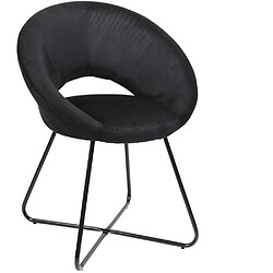 The Home Deco Factory Fauteuil rond en velours cotelé Giulia noir.