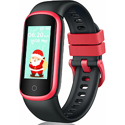 Vendos85 Montre Connectée Enfant Sport Contient Podomètre Cardiaque Sommeil rouge noir