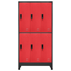 vidaXL Armoire à casiers Anthracite et rouge 90x45x180 cm Acier