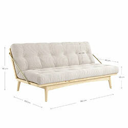 Inside 75 Banquette futon FOLK en pin massif coloris naturel couchage 130 x 190 cm. pas cher