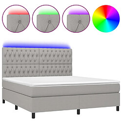 vidaXL Sommier à lattes de lit matelas et LED Gris clair 160x200 cm