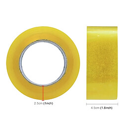 Wewoo 8 PCS 45mm Largeur 25mm Épaisseur Paquet Scellage Emballage Rouleau Autocollant Jaune Transparent pas cher