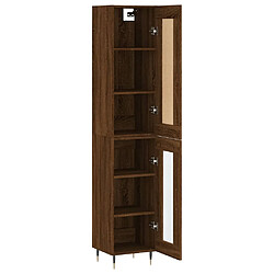 Avis vidaXL Buffet haut Chêne marron 34,5x34x180 cm Bois d'ingénierie