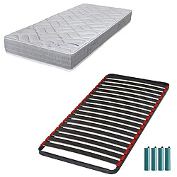 Ebac Matelas mousse + Sommier métal C39 80x190 Maryland - Hauteur 20 cm - Soutien ferme 