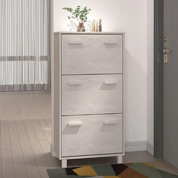 vidaXL Armoire à chaussures HAMAR Blanc 59,5x35x117 cm Bois de pin 