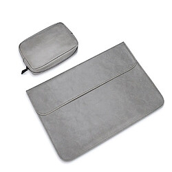 Wewoo Sacoche Sac intérieur pour ordinateur portable à boucle magnétique horizontale en cuir PU PU01S de 15,4 pouces avec petit Gris 